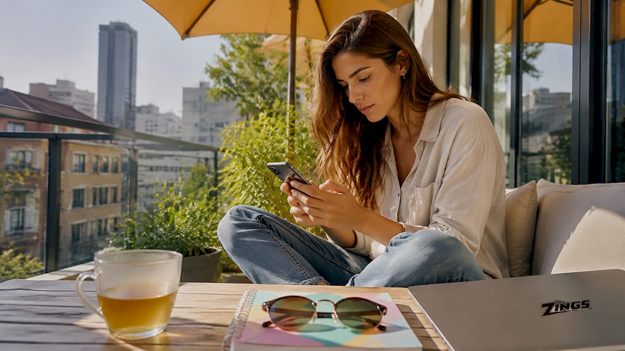 Woman using smartphone for personalized shopping