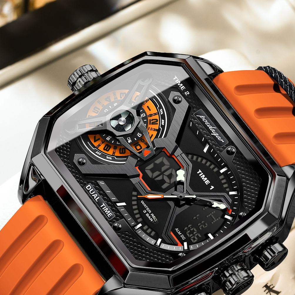 Dual Display Luminous Waterproof Mens Watch