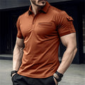 Men's short-Sleeved muscle Sports Polo shirt