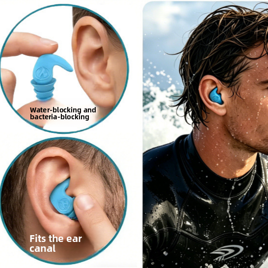Silicone Noise Reduction Waterproof Earplugs