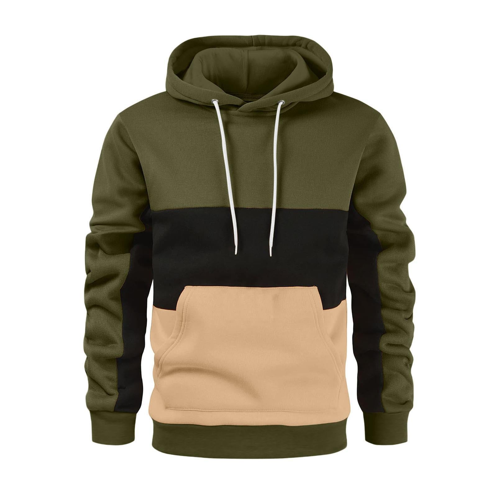 Men's Color Block Fleece Hoodie