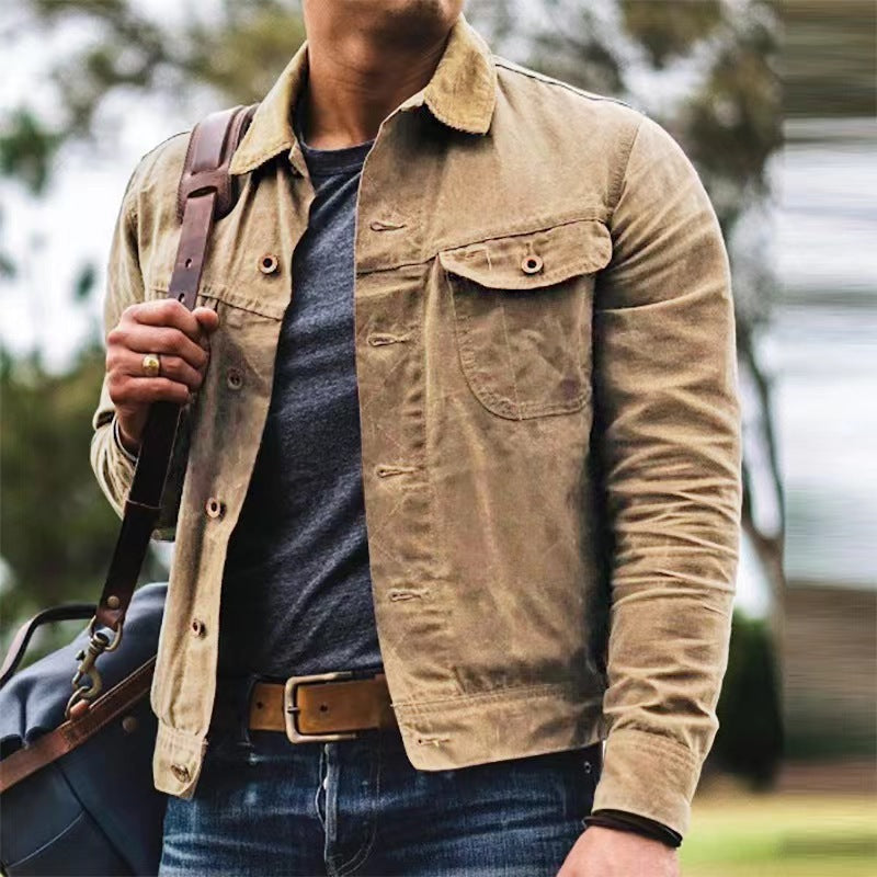 2023 Vintage Washed Jacket for Men (Casual Style)
