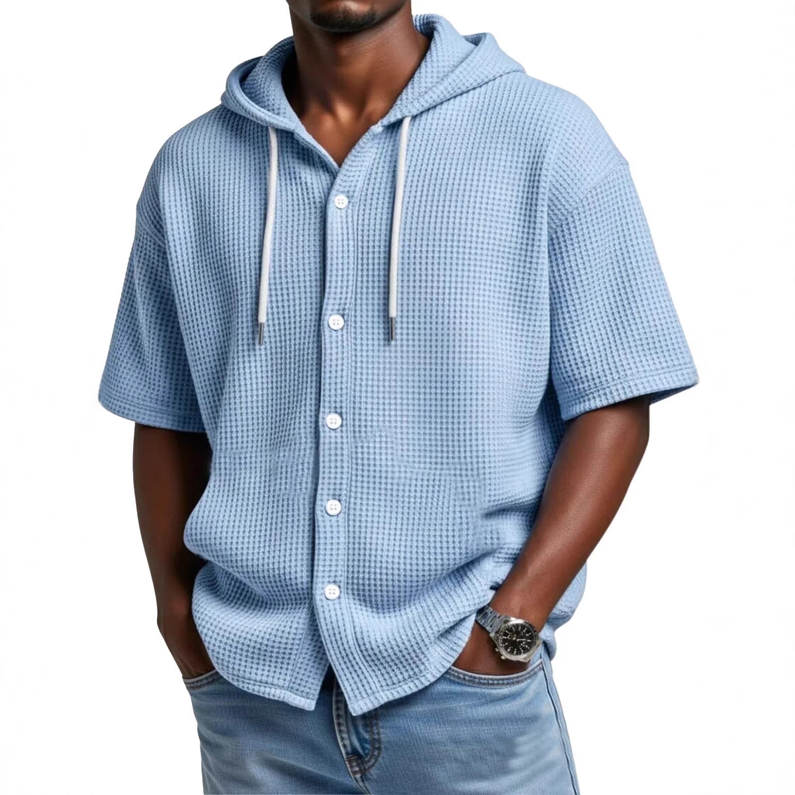 Mens Casual Hooded T-Shirt