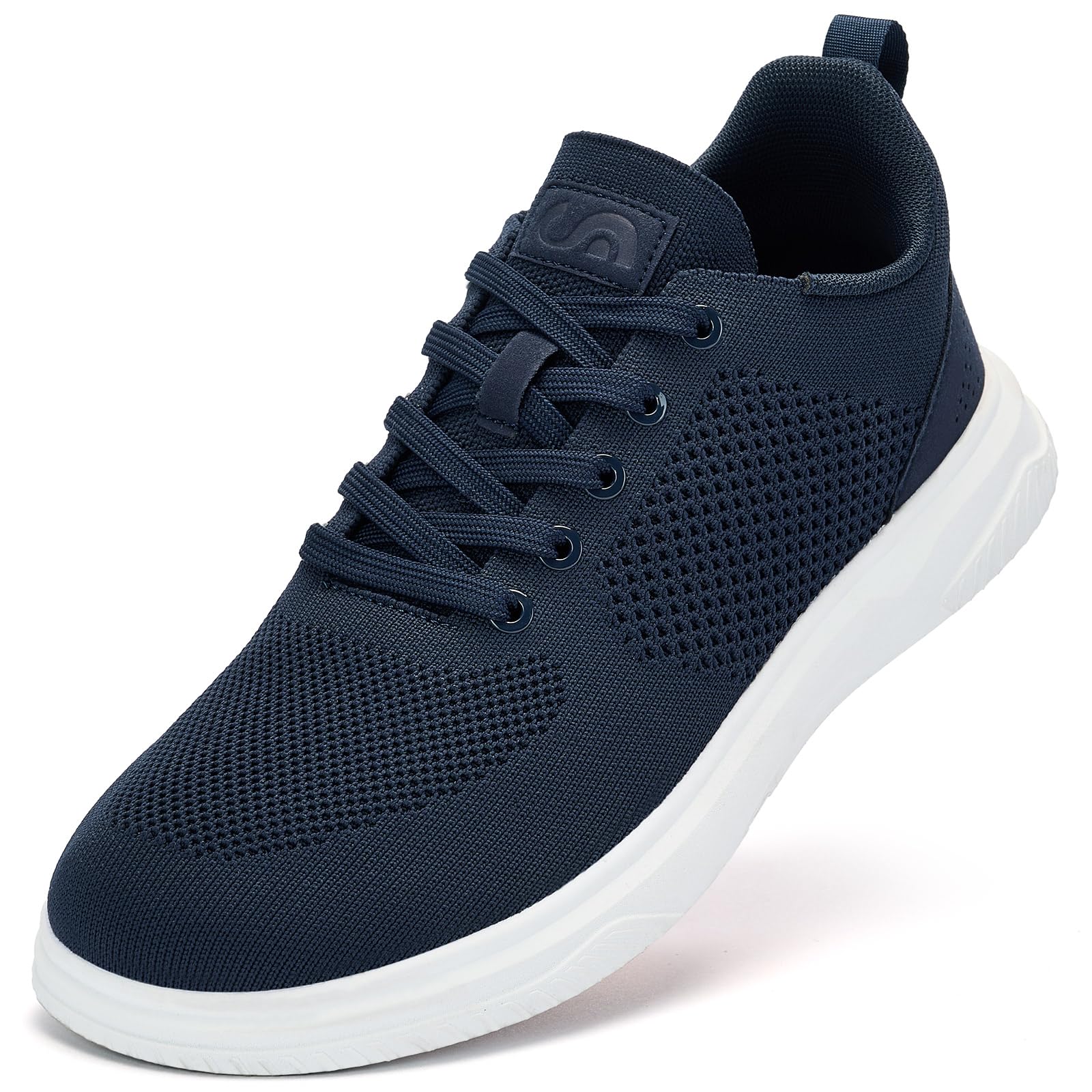 Slow Man Mens Wide Width Sneakers Casual Oxford Business Dress Shoes for Men Comfortable Office Sneaker Shoes for Men Breathable Mesh Walking Shoes Men Blue 8.5