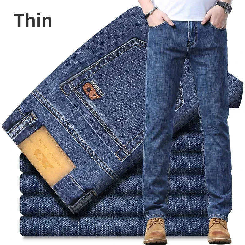 Business Stretch Denim Male Trousers