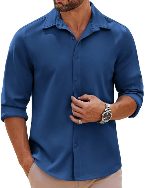 COOFANDY Dark Blue Shirt