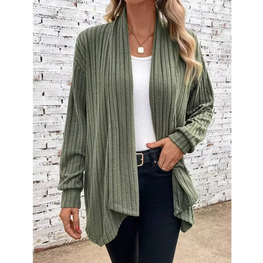 Women's   Elegant Ribbed Cardigan Jacket 