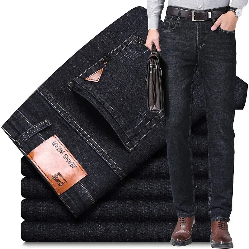 Straight Stretch Slim Fit Business Denim Trousers