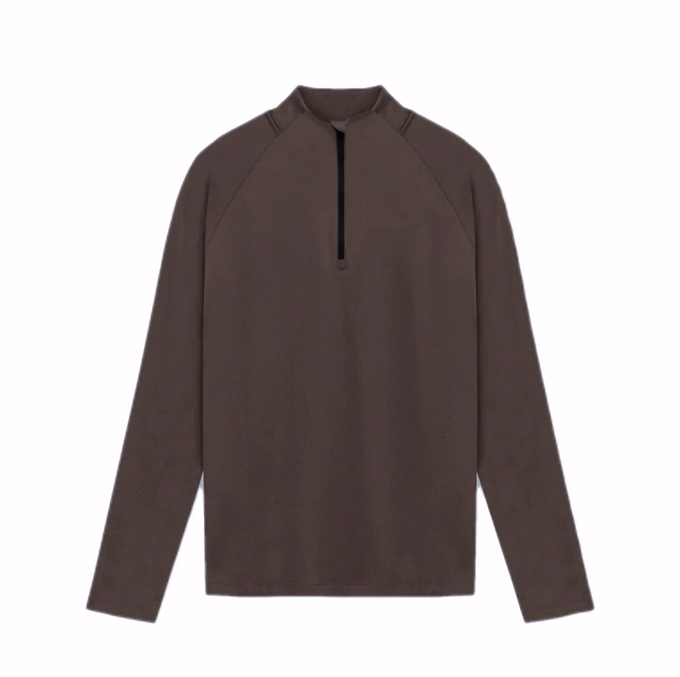 Mens Solid Color Half Zip Turtleneck Sport Shirt
