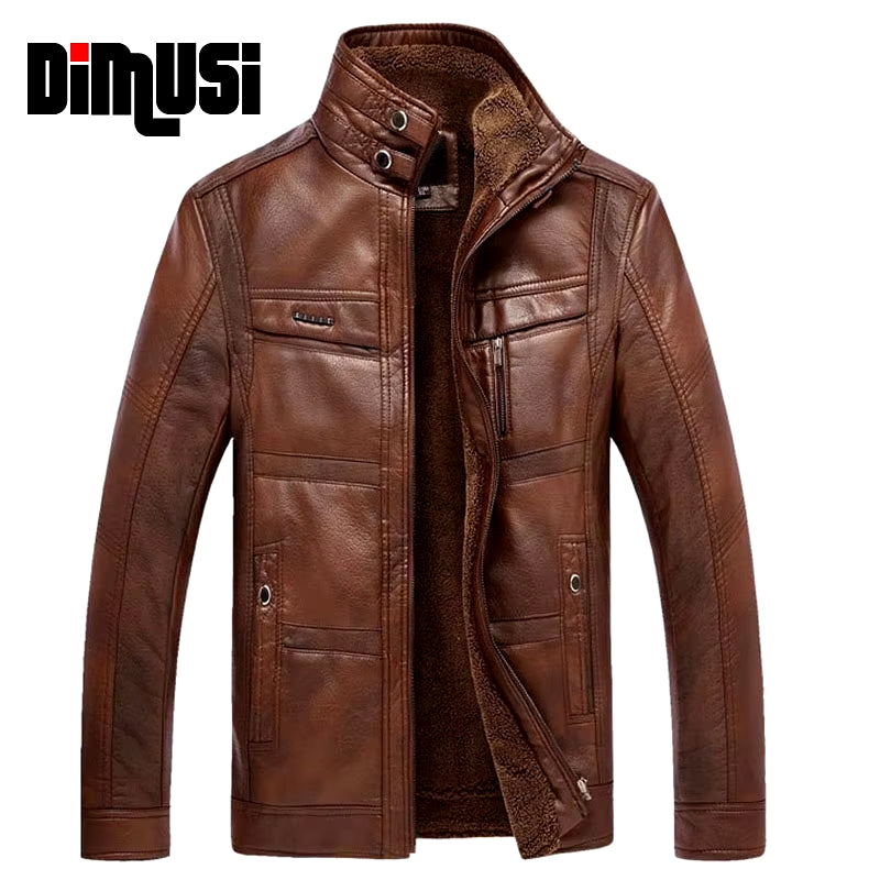 DIMUSI Leather Jacket 