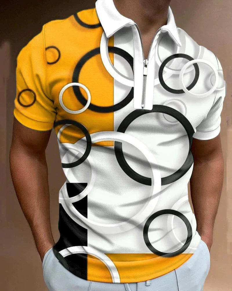 Round Pattern Fashion  Polos T-Shirts