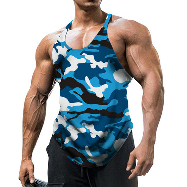 Camouflage Summer Fitness Tank Top for Men - Slim Fit