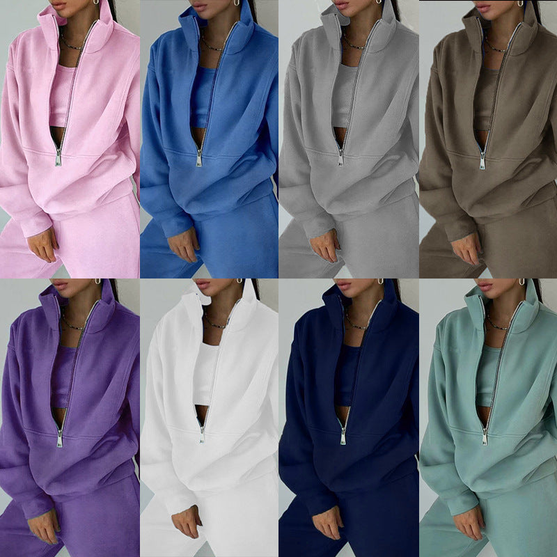 Women's Fleece Two-Piece Sweatshirt and Trousers Set