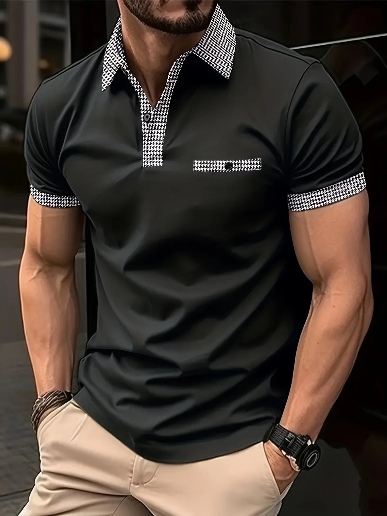 The new men's POLO shirt for summer 2025 is breathable lightweight casual and simple with printed patterns
