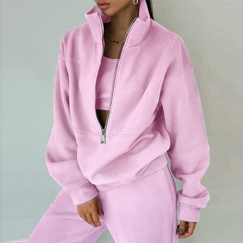 Women's Fleece Two-Piece Sweatshirt and Trousers Set