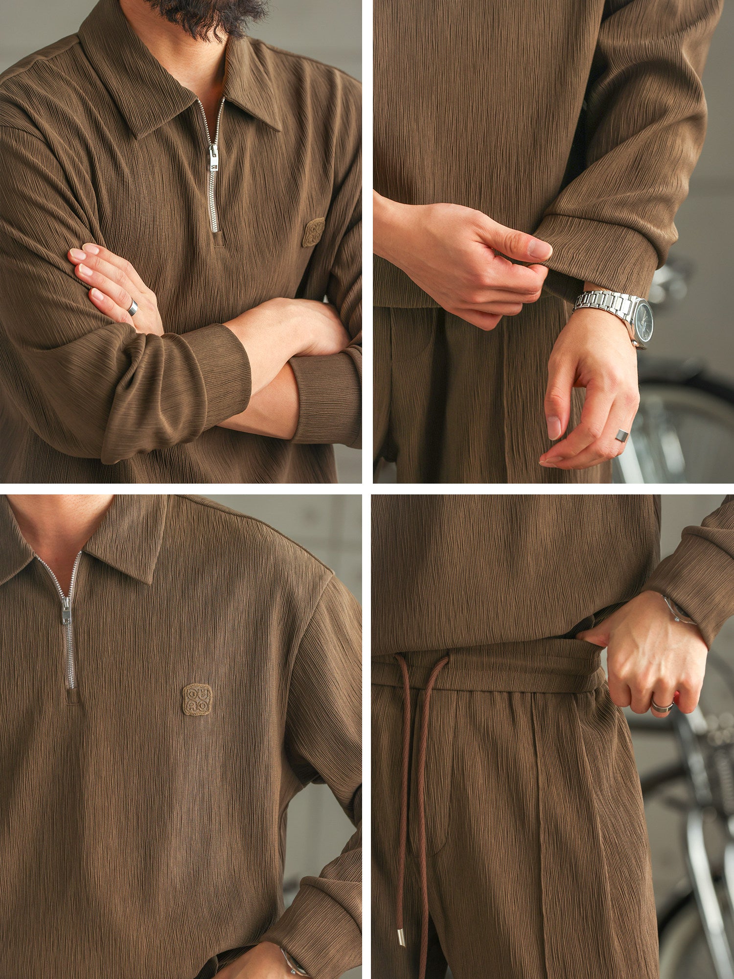 Mens Polo Long Sleeve Sports Suit