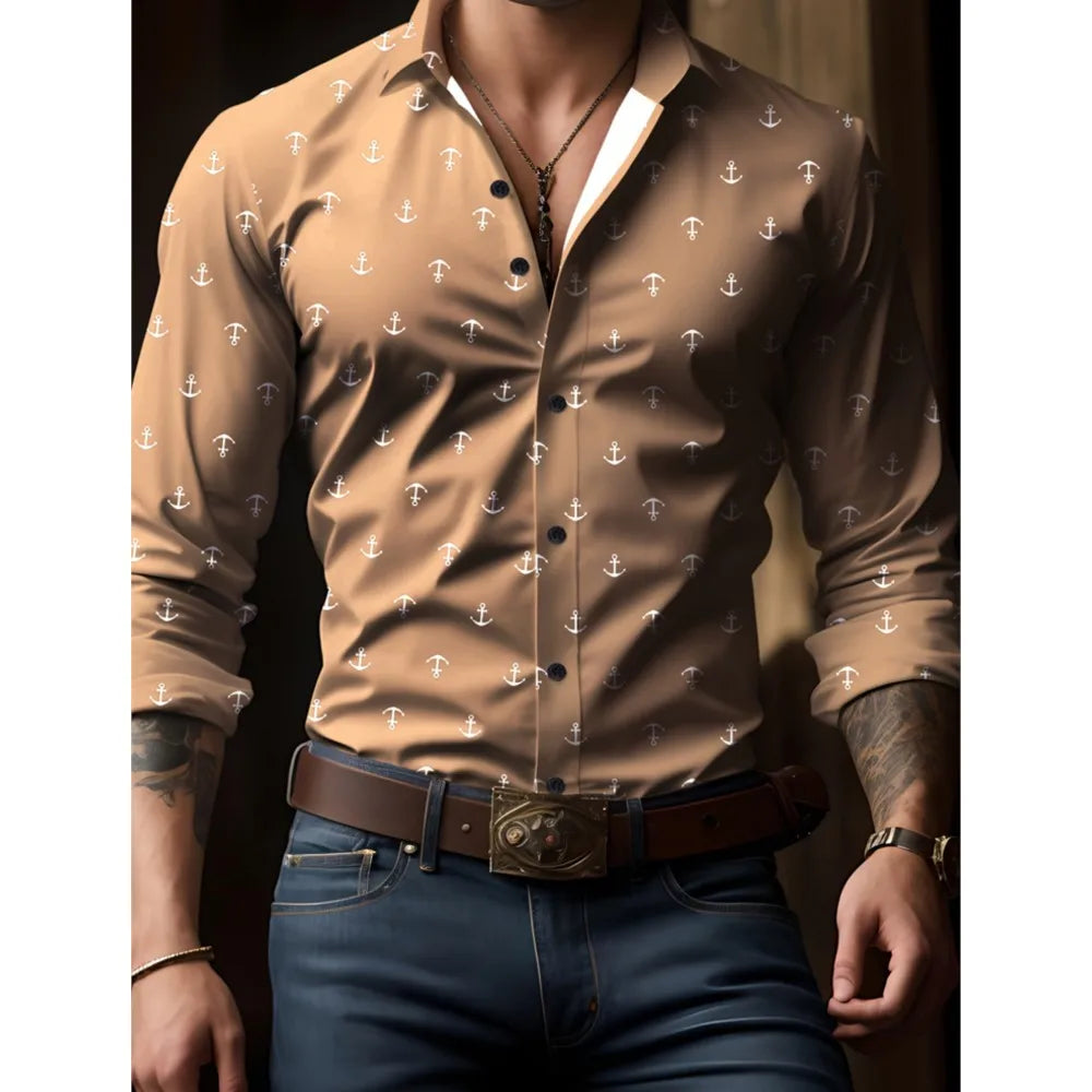 Men's New Spring And Autumn Button Down Shirt