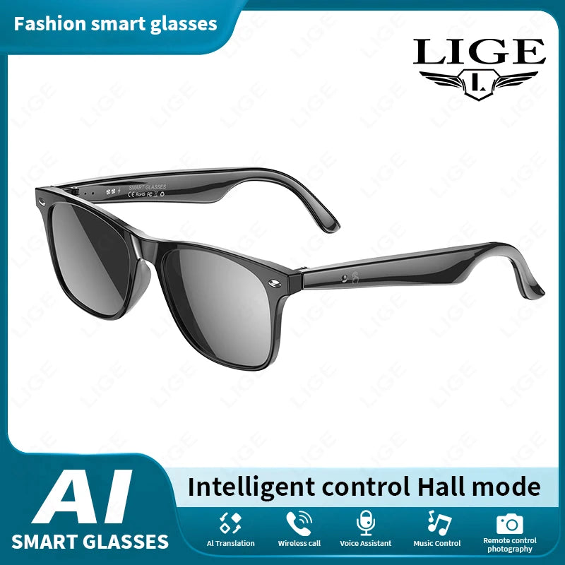 AI Smart Translate Sunglasses Bluetooth Call Noise Canceling Music Play BT Call Translate Smart Glasses for Studying Travaling