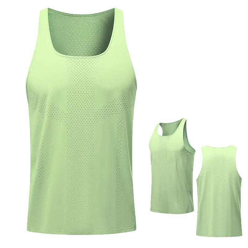 Men Leisure Sleeveless T-shirt Basketball Activewear Fitness Workout Sleeveless Tank Breathable and Quick-drying Running Top