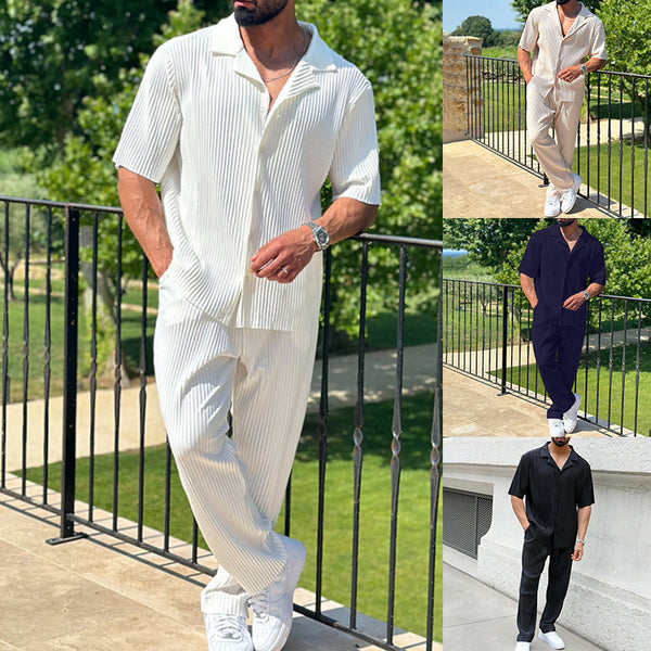 Men's Solid Color Sportswear Set