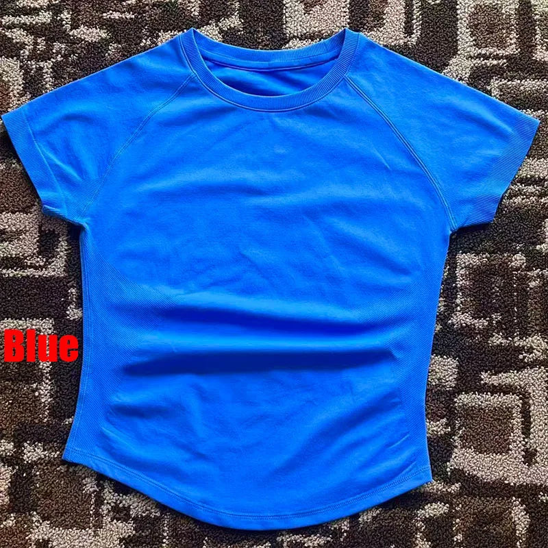 PHGYL Impact Short Sleeve Top Women Running Sports T Shirt Summer Short Sleeve Round Neck Breathable Stretchy Gym Yoga Fitness
