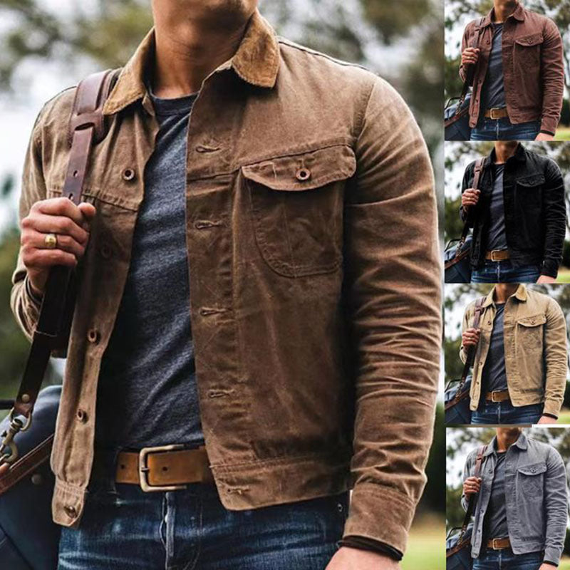 2023 Vintage Washed Jacket for Men (Casual Style)