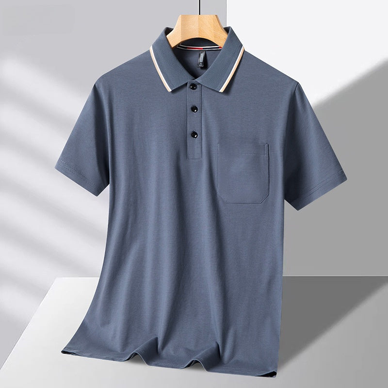 Mens Cotton Lapel Polo Shirt