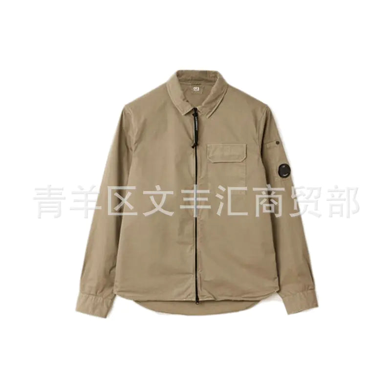 Korean Casual Loose Long Sleeve Zipper Shirt for Men