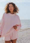 Round Neck Sweatshirt and Shorts Set