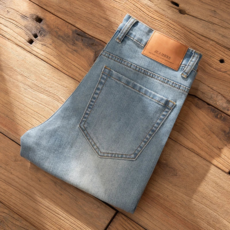 Straight Casual Pencil Straight Stretch Denim Trousers