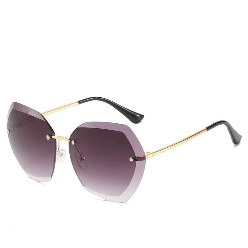 Vintage Rimless Pilot Sunglasses for Men and Women
