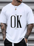 Ok Graphic Round Neck Short Sleeve T-shirt