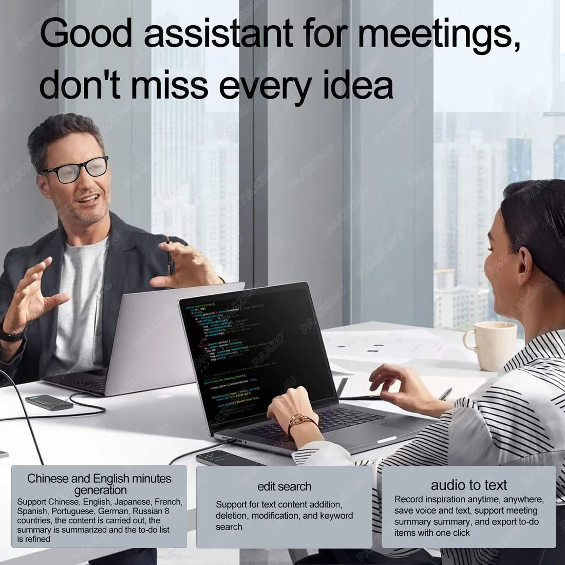 Upgrade Smart Glasses 134 Online Languages AI Automatic Translation Conversation with Speaker UV Protected Bluetooth Sunglasses