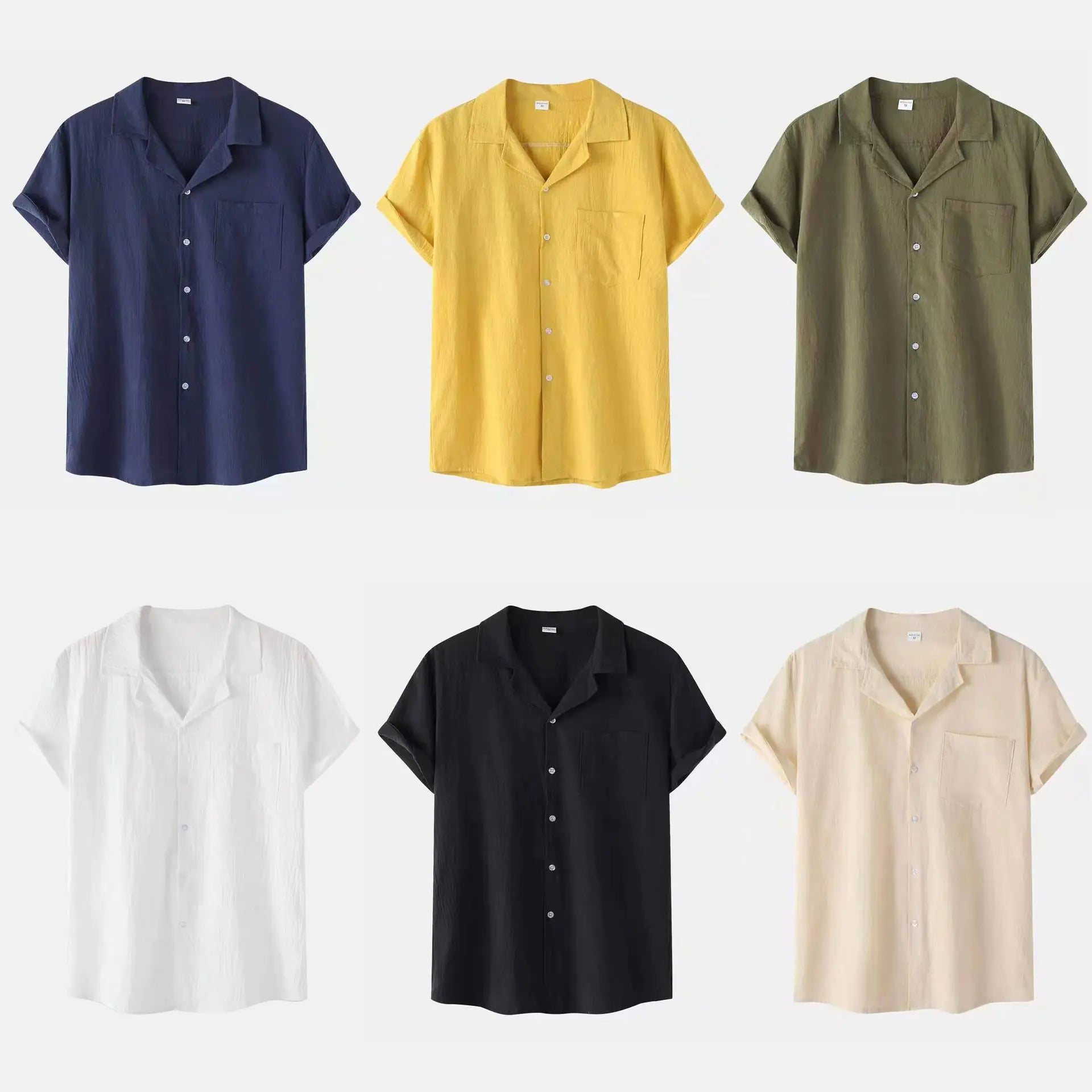 Men's Cotton Linen Short Sleeve Casual Shirt 2022
