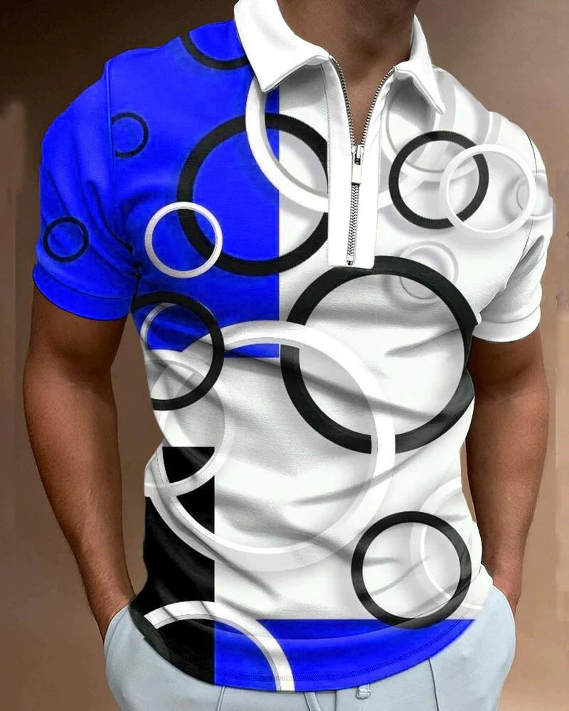 Round Pattern Fashion  Polos T-Shirts