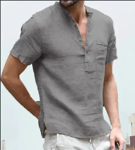 Casual Linen Half-Sleeve Shirt for Men