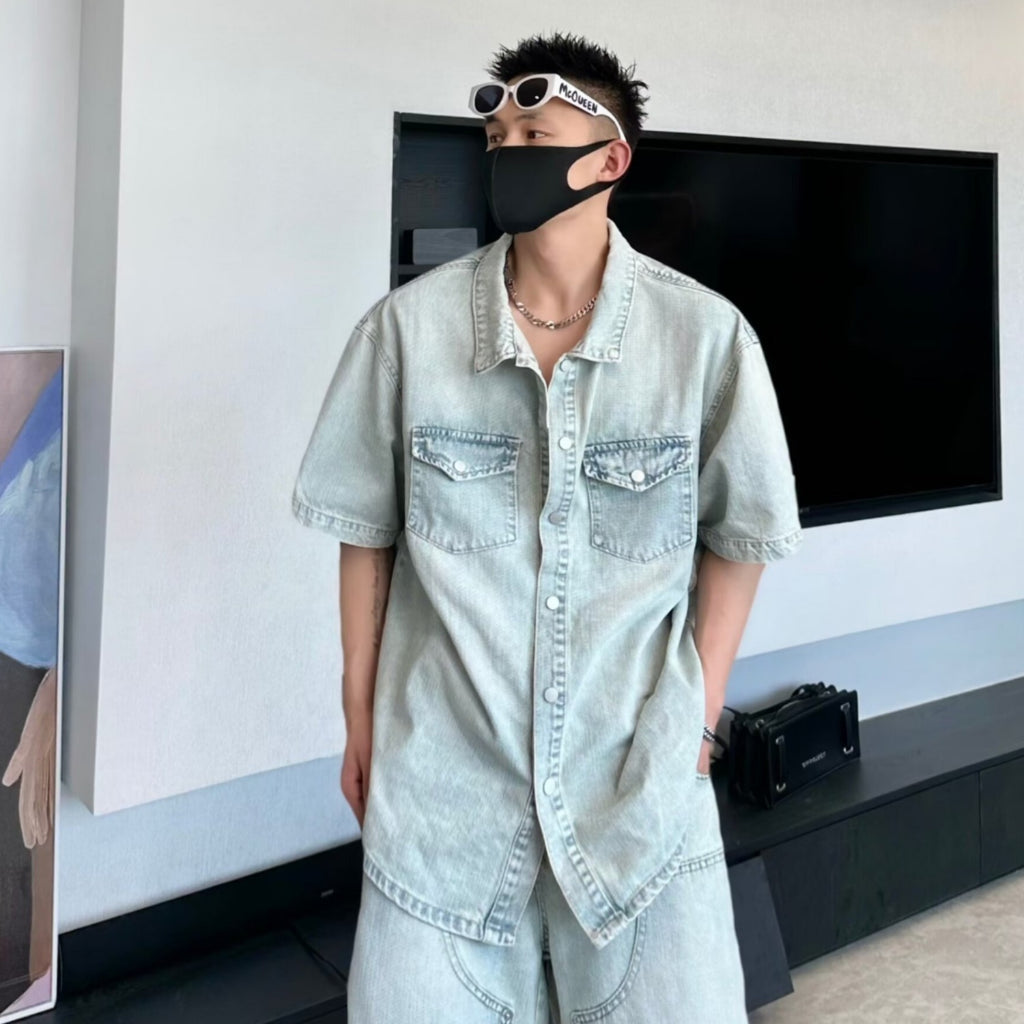 men denim suit