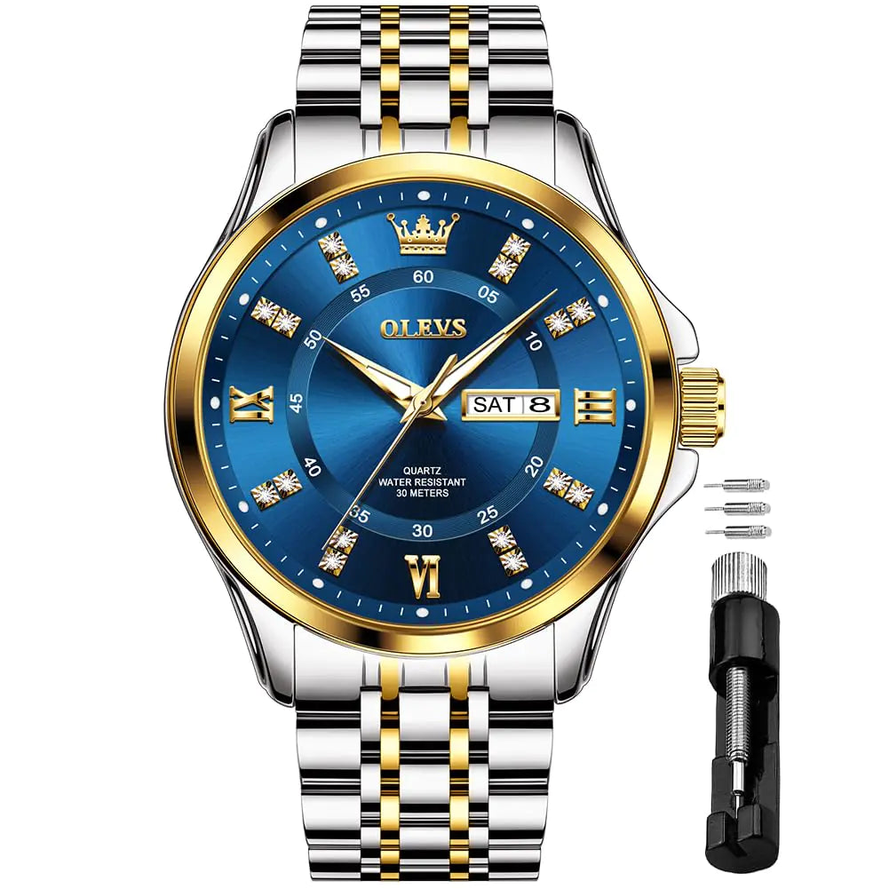 OLEVS Blue Dial Watches for Men