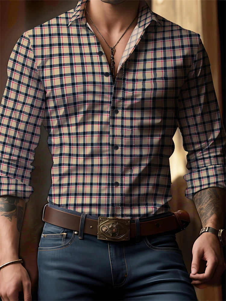 Spring And Autumn Button Down Men's Shirt