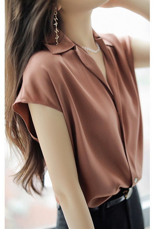 Womens Elegant Satin Shirt