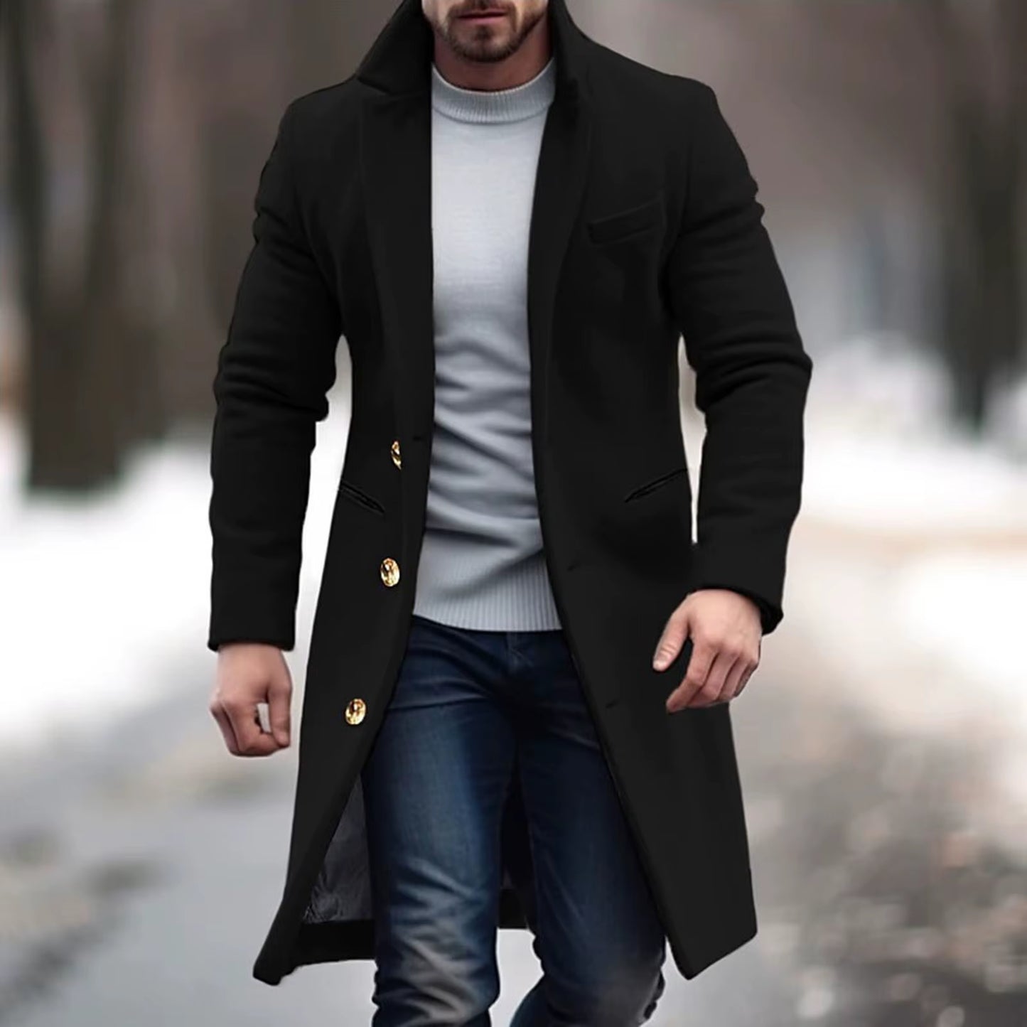  Handsome  Male Work Overcoat 