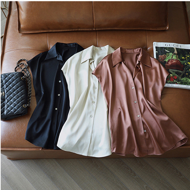 Womens Elegant Satin Shirt