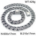 Vintage Spotted Titanium Steel Cuban Chain Set