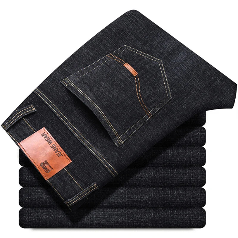 Straight Stretch Slim Fit Business Denim Trousers