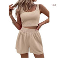 Women Tracksuit Set 2 Piece Two Piece Outfits For Women Sexy Shorts Set Ribbed  Top And Shorts Set Lounge Set