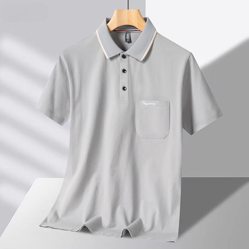 Mens Cotton Lapel Polo Shirt
