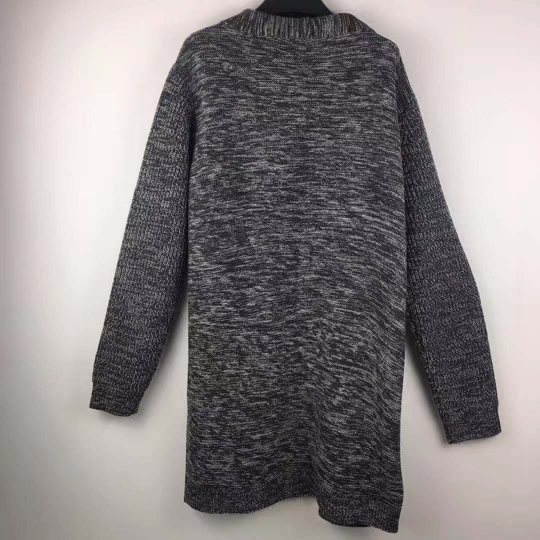 Men's Long Sleeve Cardigan Trench Coat Sweater