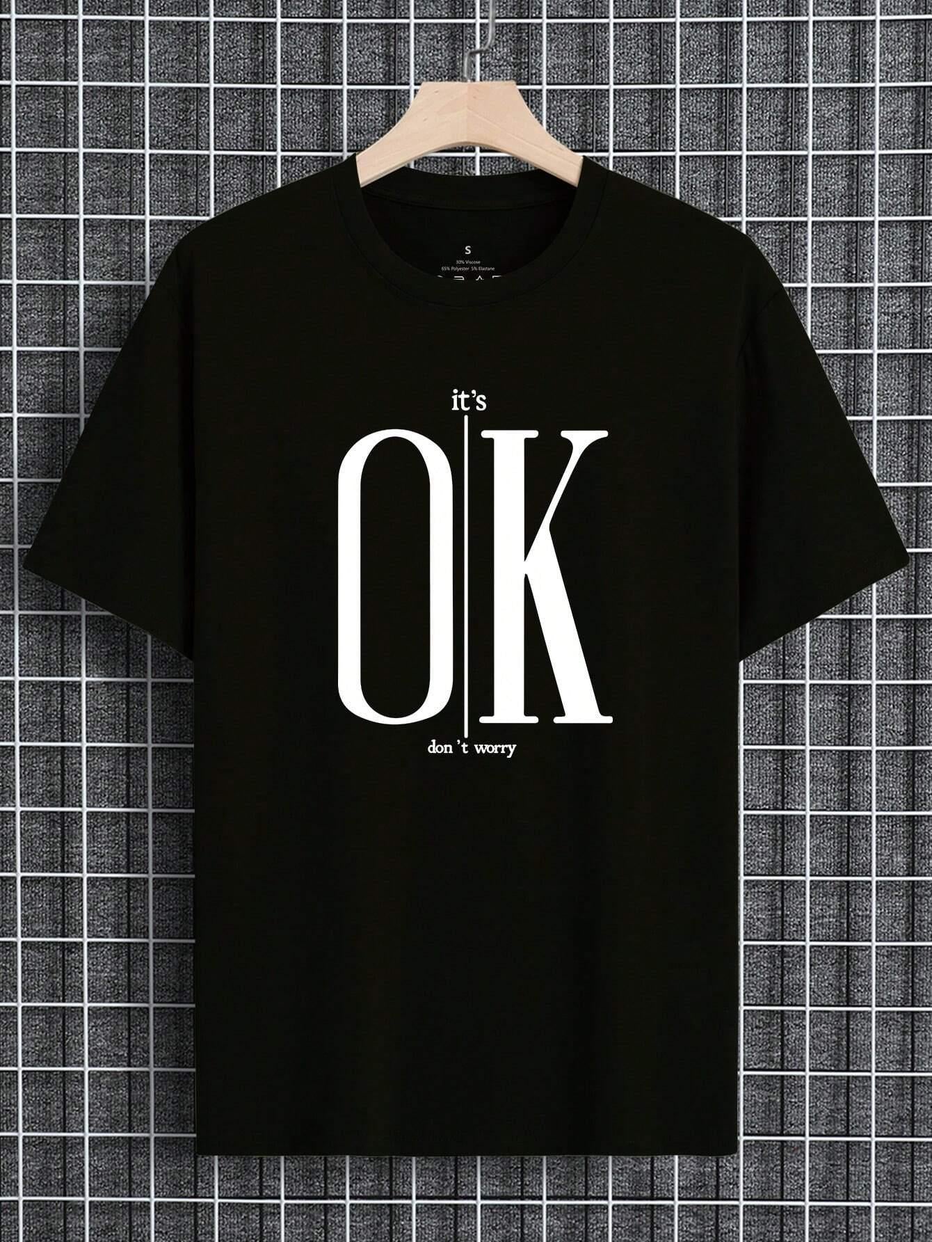 Ok Graphic Round Neck Short Sleeve T-shirt