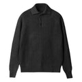 Fashionable Textured Knitted Sweater Mens Polo Shirts Long Sleeve Turn-down Collar Zipper Jumper Tops Autumn Men Knit Clothing