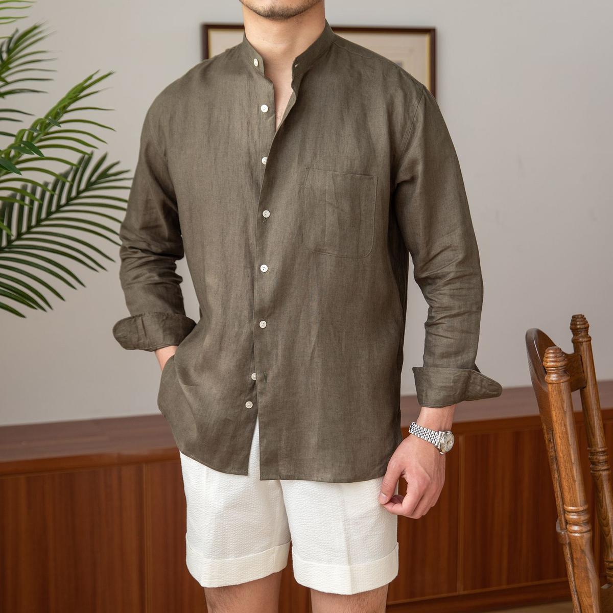 Men's stand-up collar shirt